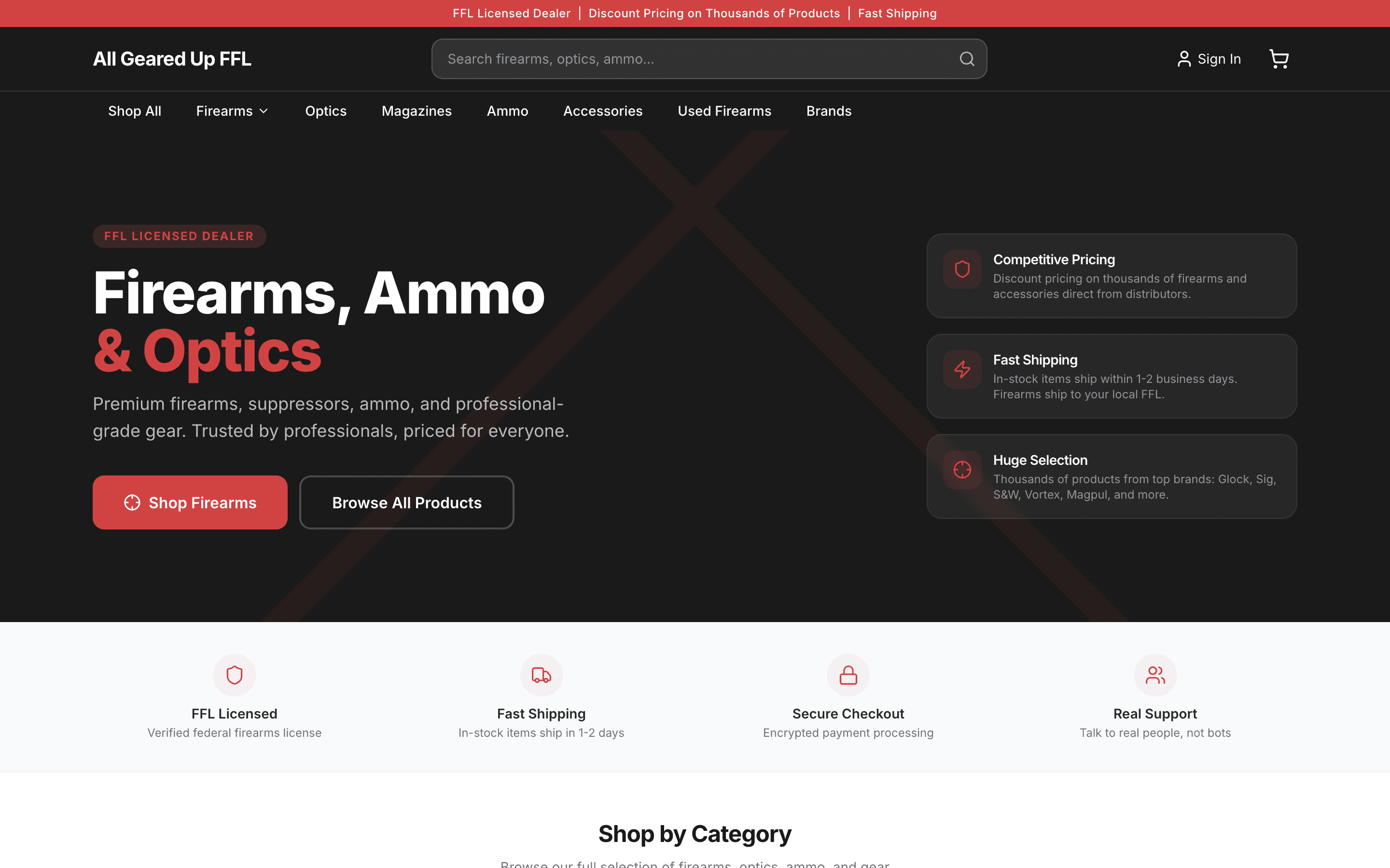ArmoryFlow professional dealer storefront